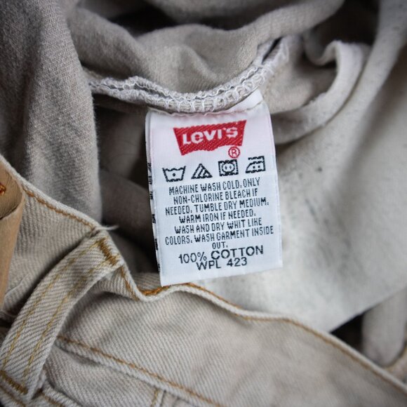 Levi's 501 Off White Beige Denim Vintage Y2K Denim 38x30 - Picture 8 of 9